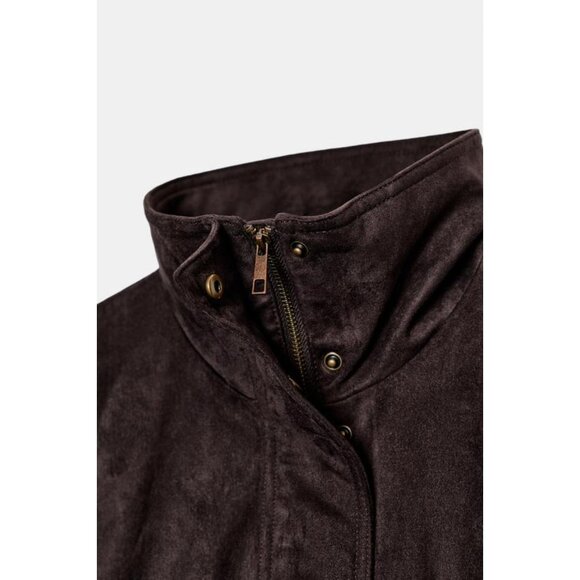 ZARA FAUX SUEDE BOMBER JACKET - Picture 9 of 9